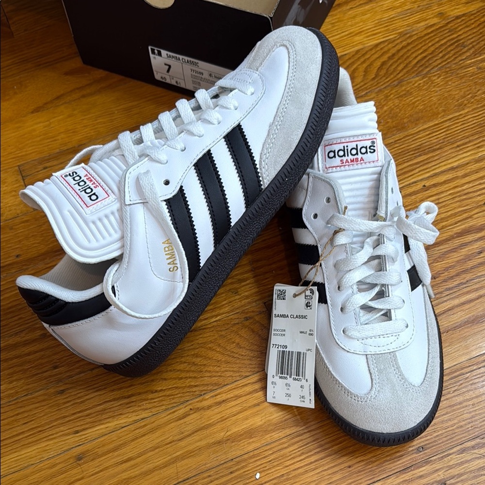 Adidas Samba White and Black Sneakers